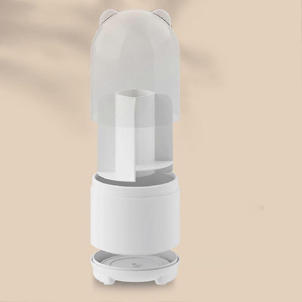 Makeup Brush Storage Container 360 Degree Rotating Dust Prevention Transparent Lid Large Capacity Makeup Brush Holder White