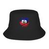 Haitian flag  Bucket Hat For Unisex Women  FisherUnisex Hats Trendy Travel Hiking Caps Soft Fold Hawaii Graphic Visor Hats