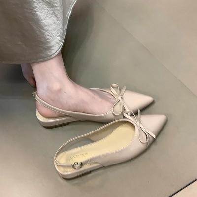 New Summer Women Luxury Butterfly-knot Cover Toe Sandals Fashionable Low Heels Singbacks Shoes Ladies Casual Party Dress Sandals