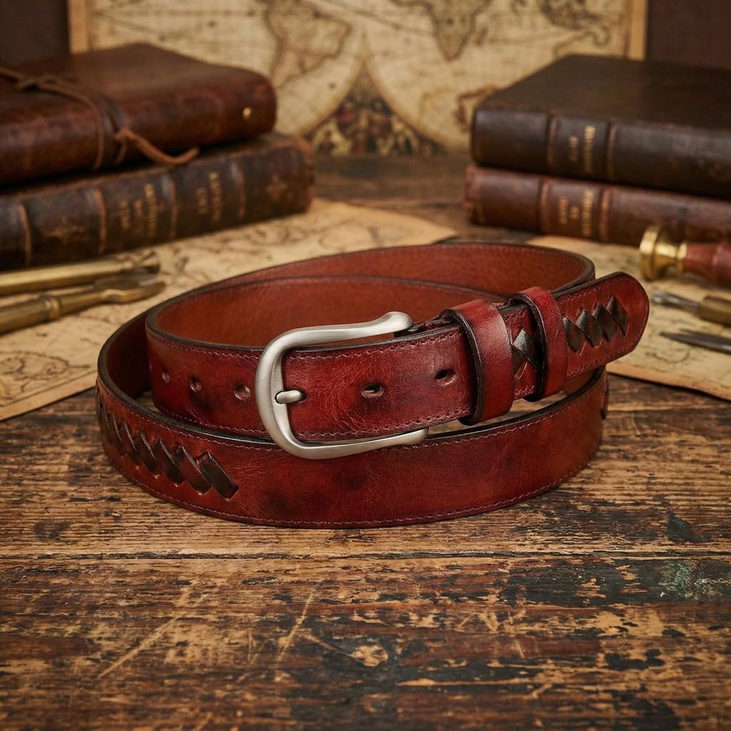 Korean Style Casual Genuine Leather Belt for Men & Women - Thin, Fashionable, Pin Buckle Design, Pure Cowhide. 110 см