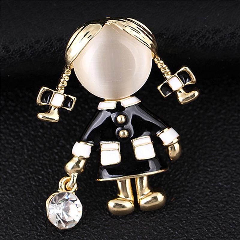 Girl Brooch Women Opal   Brooch Pin Dress Coat Gift Jewelry