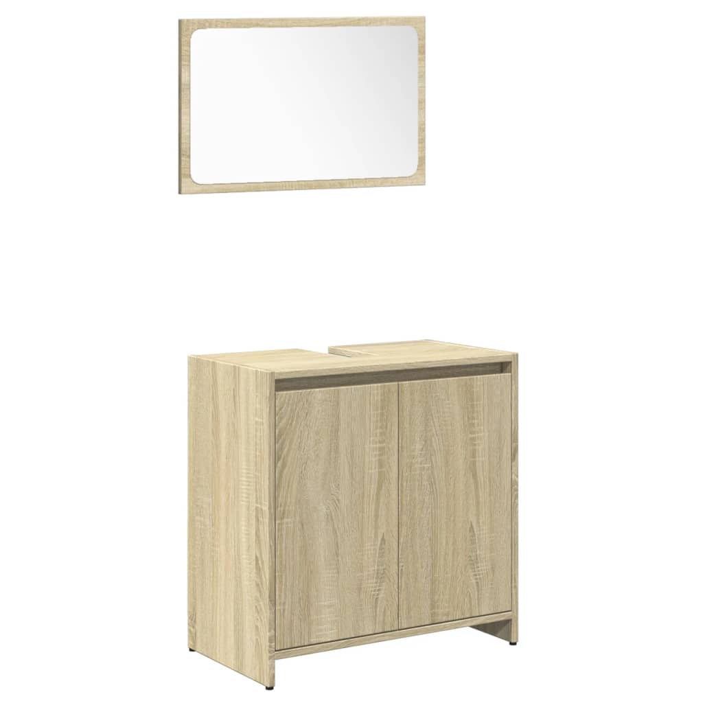 4 Piece Bathroom Furniture Set in Sonoma Oak Particleboard