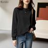 ZANZEA Women Casual Round Neck Loose Long Sleeve Tee Tops