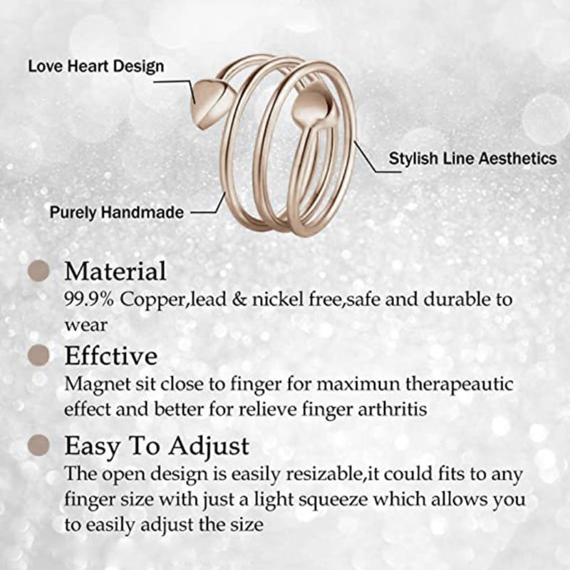 Magnet Lymph Detox Ring Love Heart Gift Women Men Magnet Therapy Rings for Pain Relief Carpal Tunnel Jewelry Gift