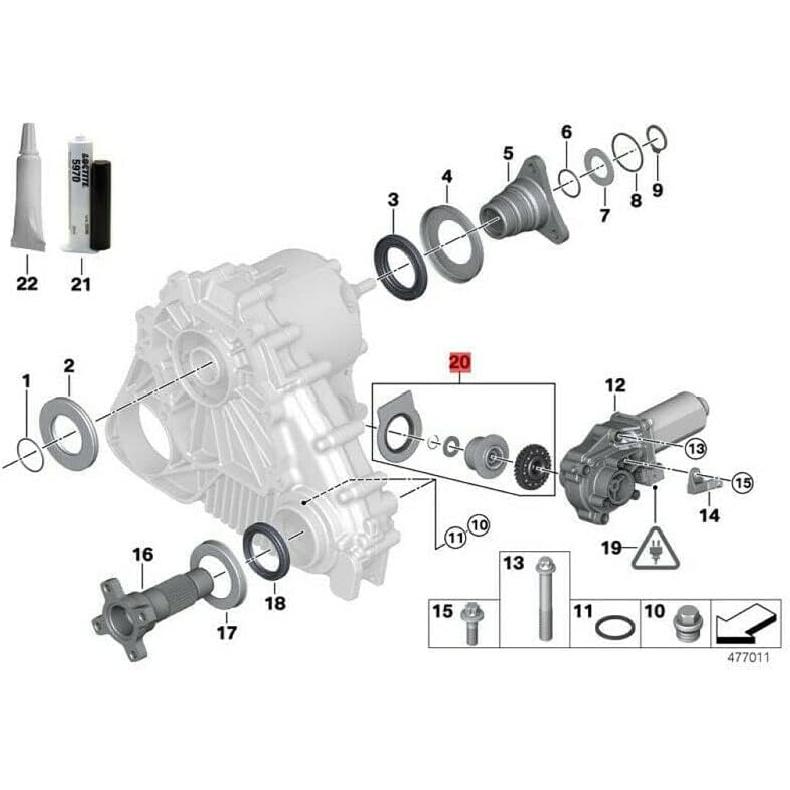 Transfer Case Actuator Motor Gear Repair Kit Fit for BMW X3 X5 E83 E53 E70 E71 E90, Replace for Part