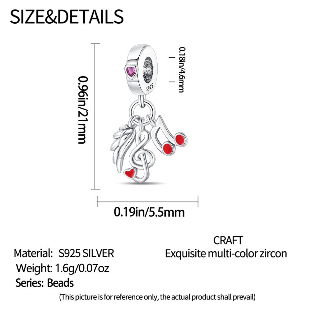 Copper Charms Original Feather Notes Beads Fit Bracelet Jewelry Diy Lady'S Gift Accessory