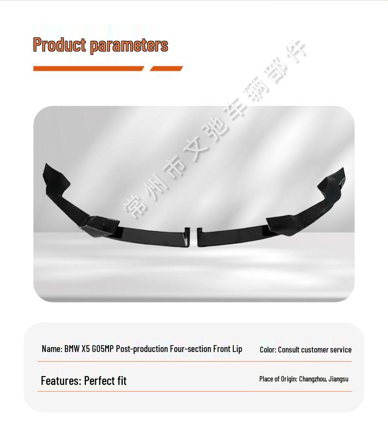 Kompatibel mit 2023 BMW X5 G05: Sport MP Vier-Teiliges Frontlippen- & Splitter-Kit.