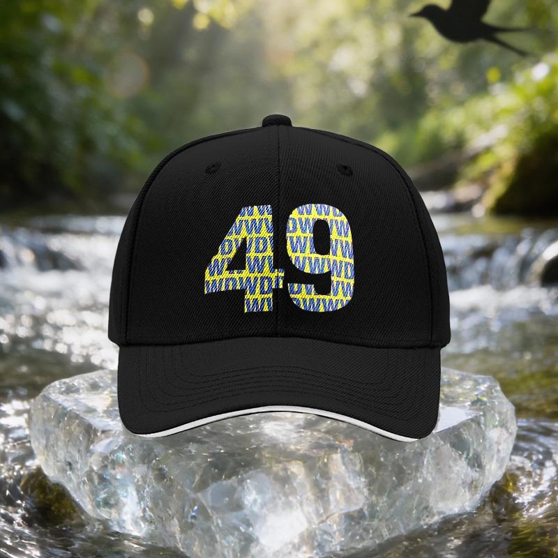 Blue Yellow Number Pattern Sandwich Cap Unisex Easy Lightweight Adjustable Outdoor Sun Hat Ideal Gift for Travel Parties Bir