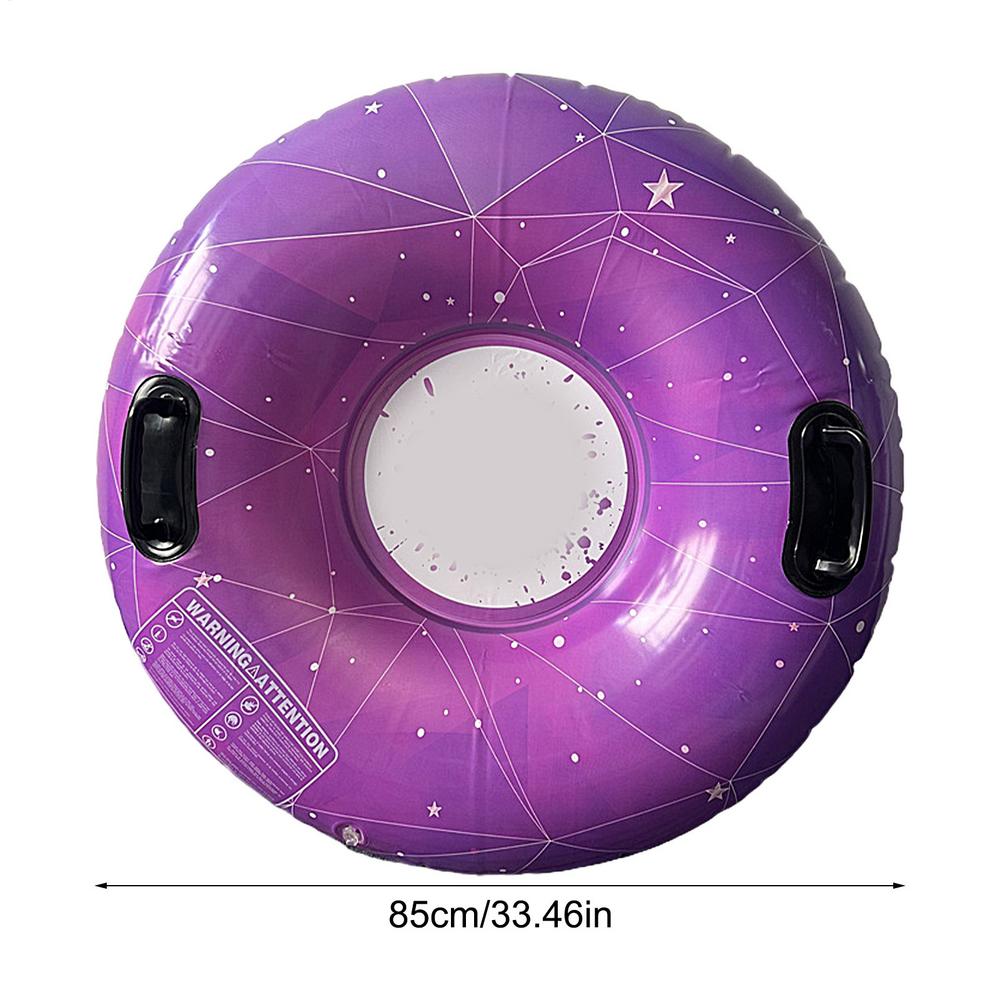 Inflatable Ski Ring PVC Sledding Tube Thicken Snow Tubing Winter Snow Tube with Handle Snow Racer Durable Snow Sled Board