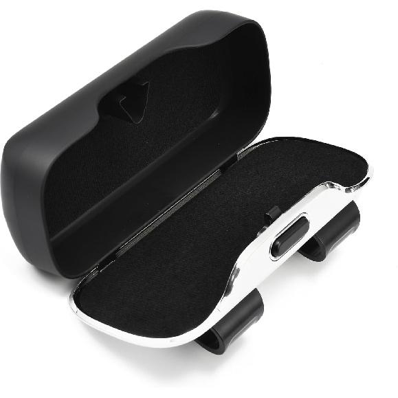 Sunglasses Holder for Car Visor, PU Leather Glasses Case with Clips Magnetic Closure Eyeglasses Holder bianco