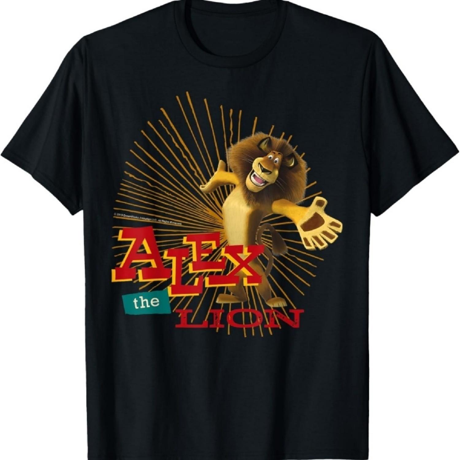 Alex The Lion Text Poster T-Shirt S
