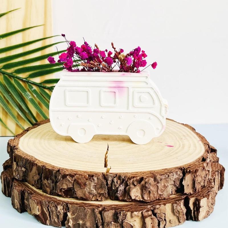 Bus Shape Flower Pots Molds Silicone Molds Plasters Molds Epoxy Resin Molds Castings Molds Succulents Plant Molds