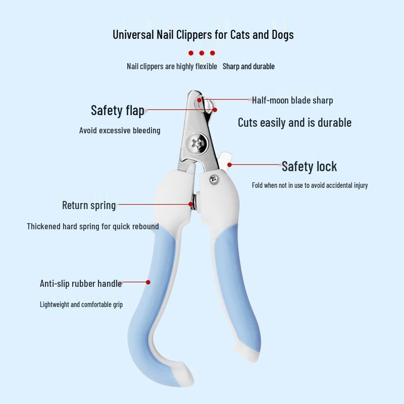 Universal Pet Nail Clippers & Trimmer Set with Safety Lock & Diamond Nail File for Cats and Dogs