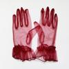 Stylish Short Gloves Full Finger Gloves Wrist Length Short Gloves Tulle Gloves Party Gloves for Prom Party Tea Parties