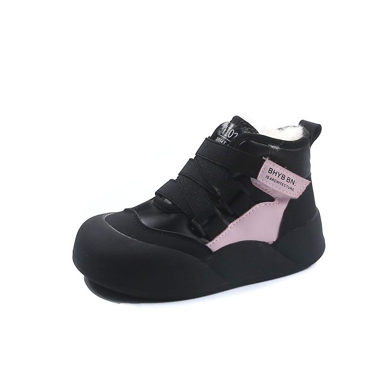 Girls' snow boots 2025 winter new children's large cotton shoes piled and thickened medium and older children's waterproof cotton boots to keep warm