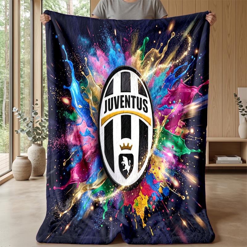 Juventus FC Themen-Decke Weiche Flanell-Decke Plüsch-Überwurf Gemütliche Sofa-Bett-Decke für Wohnkultur