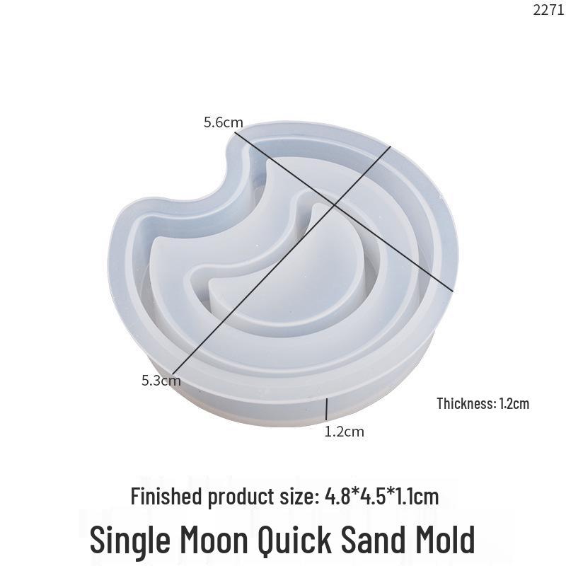 Poppy DIY Epoxy Resin Star Moon Double Layer Sand Keychain Silicone Mold