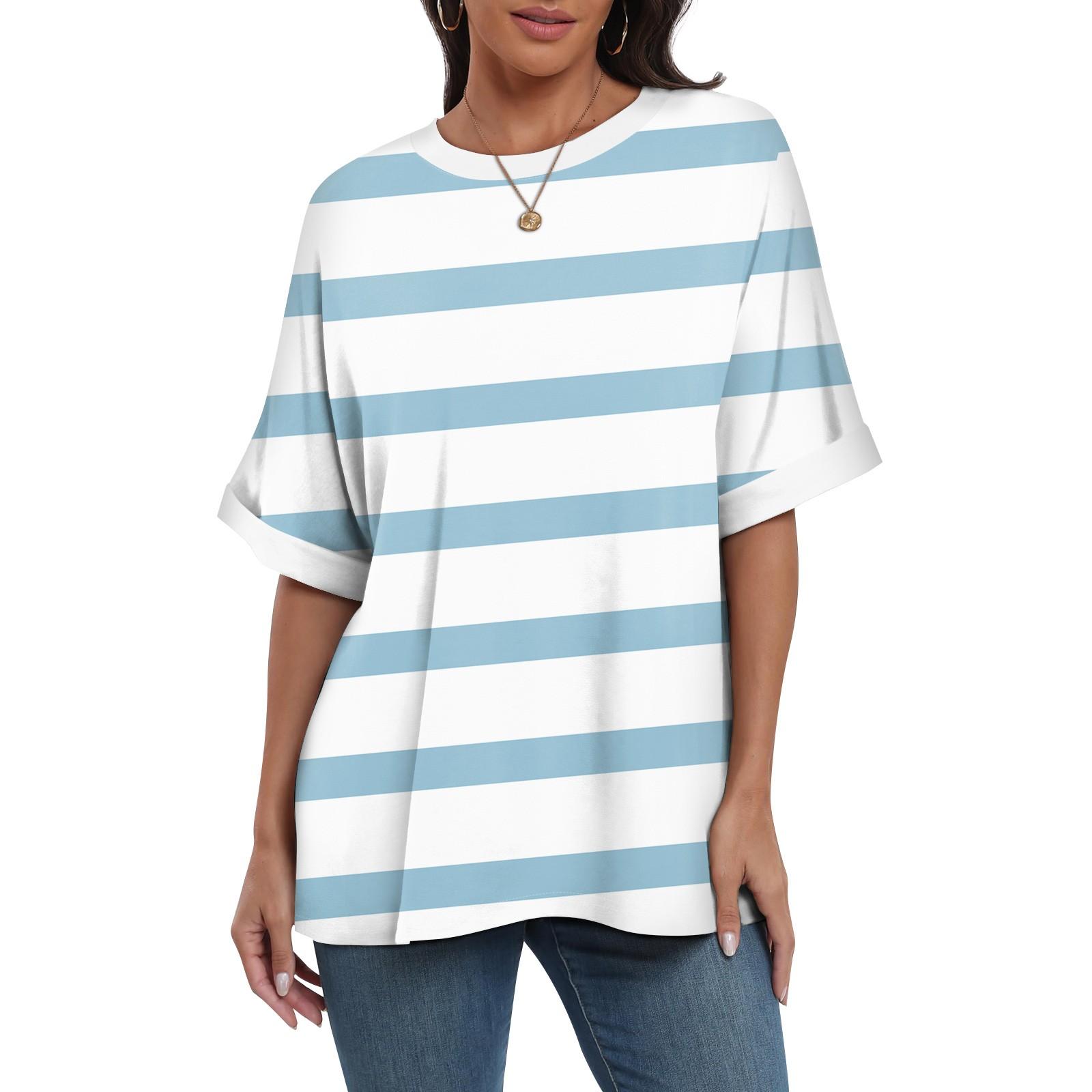 Женская свободная футболка оверсайз с принтом — фото 9