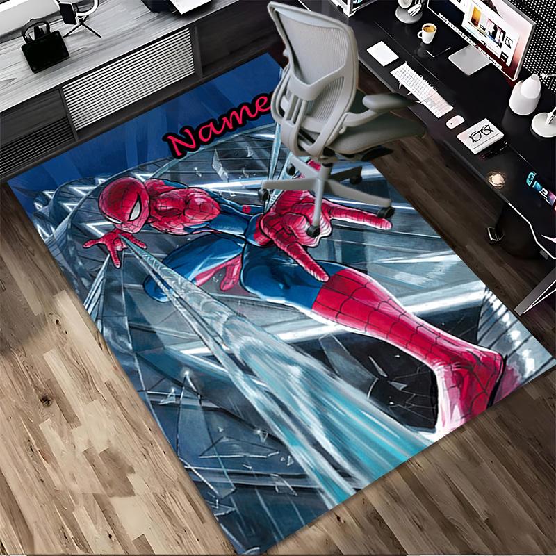 Personalized Name S-Spider M-Man Urban Living Room Non-Slip Area Rug Soft Carpet for Bedroom Kids Playroom Sofa Office Home Decor Doormat
