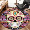Skull Moon Round Rug Nonslip Area Rug Office Chair Mat Carpet For Living Room Bedroom Home Decor