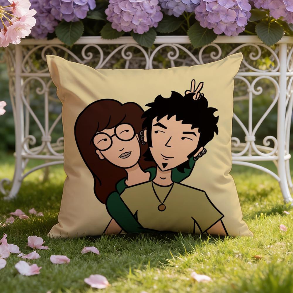 Cartoon D-Daria Cushion Cover Home & Car Dual-Scene Pillow Cover: Reversible for Premium Comfort