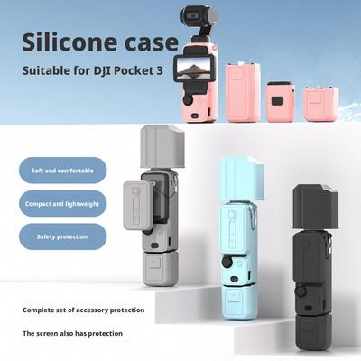 Silicone Protective Case Set For DJI Pocket 3 Anti-Scratch Handle Lens Cap Protector Case Camera Shell Accessories