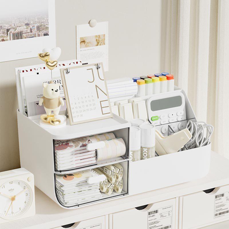 Desktop Storage Box Cosmetics Drawer-type Cute Box Office Stationery Organizer Box Study Desk Storage Rack