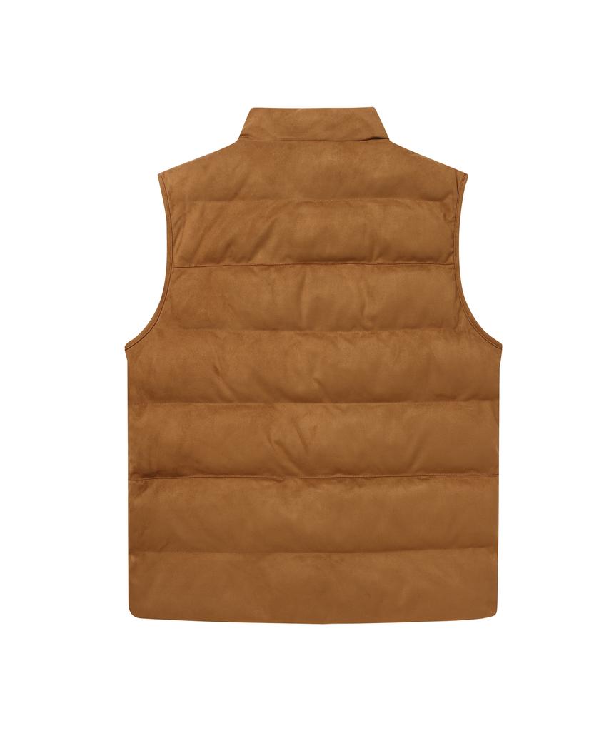 Solew Suede Padded Vest_Camel