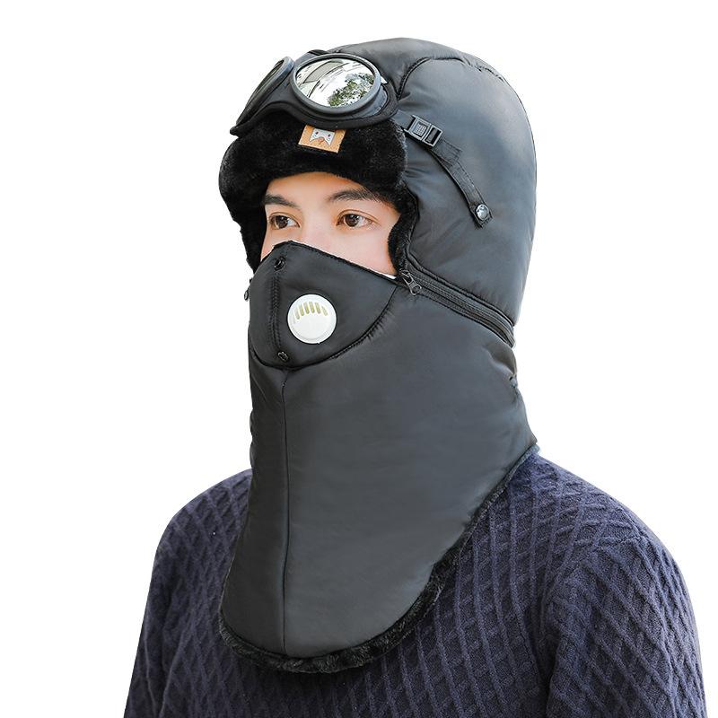 Vollständig umschlossene abnehmbare Ohrenschützer, winddichte und kältebeständige Baumwollmützen, multifunktionale Skimützen für Männer und Frauen