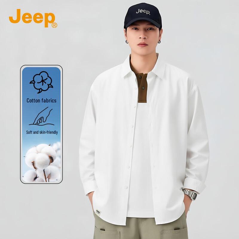 JEEP Men s American Style 100% Cotton Long-Sleeve Shirt M