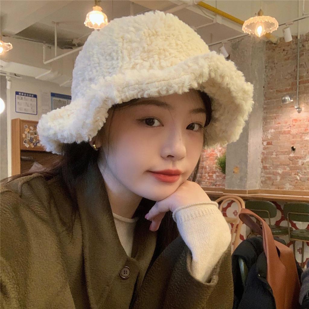 Thickened Lamb Stylish Wool Winter Bucket Hat For Women Cozy And Warm Protection Ear