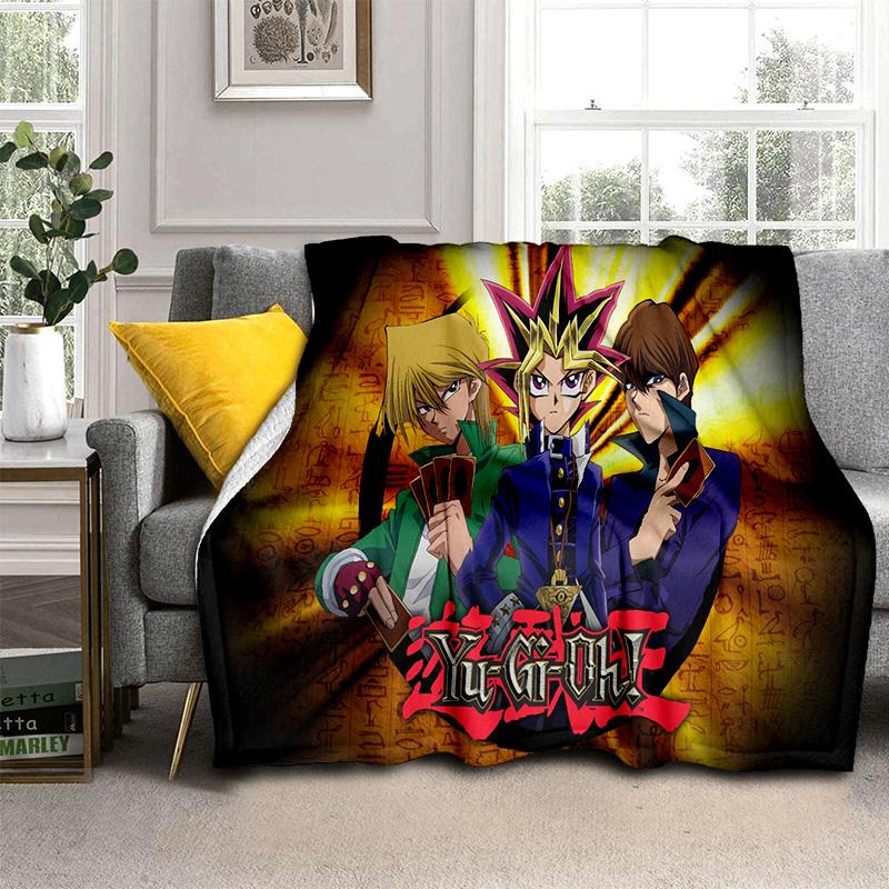 Yu-Gi-Oh MONSTER CARD Pătură cu desene animate cu anime, pătură moale pentru acasă, dormitor, pat, canapea, picnic, călătorie, pătură pentru birou, copii