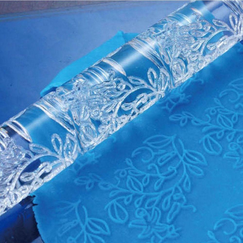 1PC Acryl Nudelholz Gebäck Roller 21 Arten Prägung Entwickelt Küche Backen Fondant Kuchen Eindruck Dekoration Werkzeuge