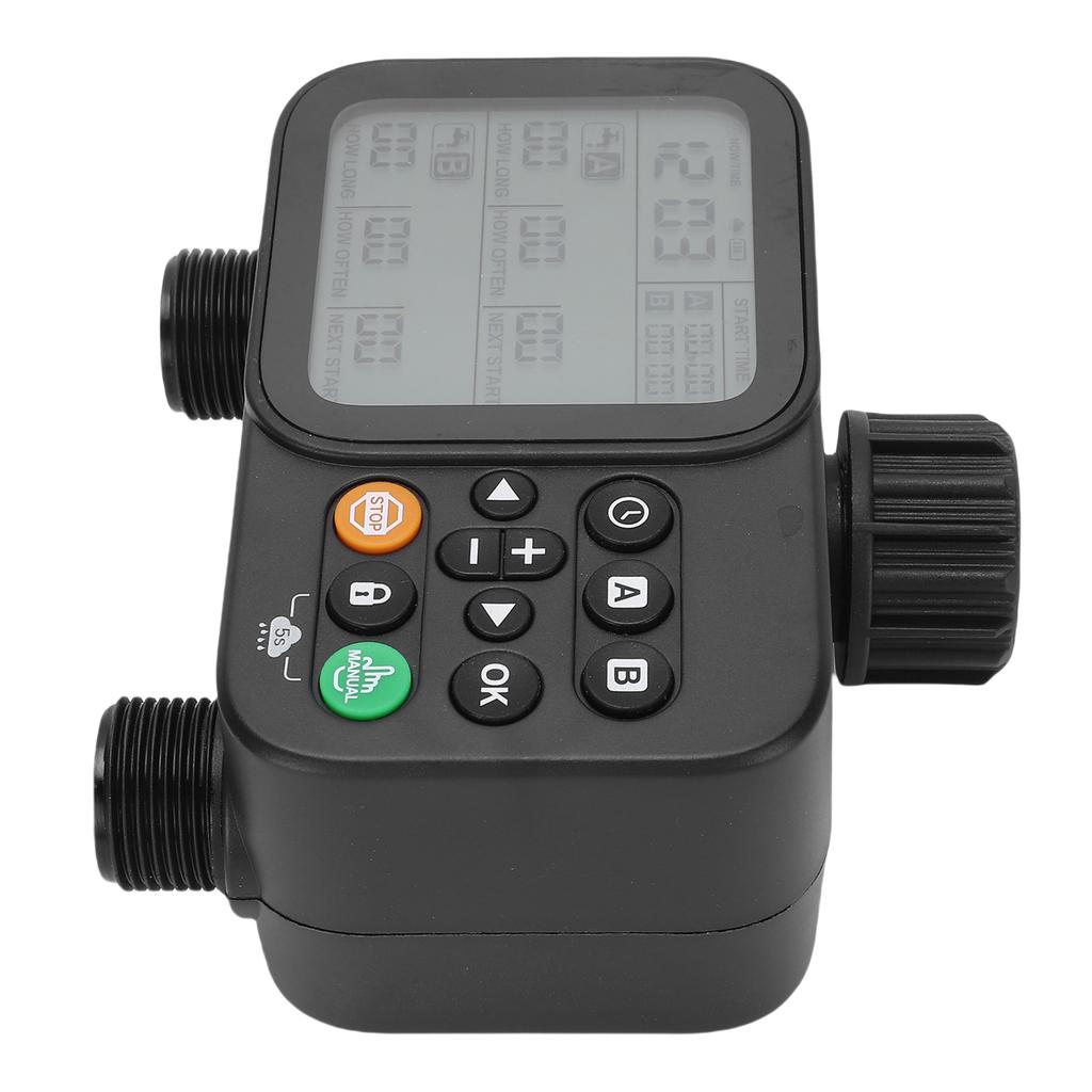 Sprinkler Timer 2 Outlet Programmable Water Timer Automatic Irrigation Controller System with Rain Delay LCD Display