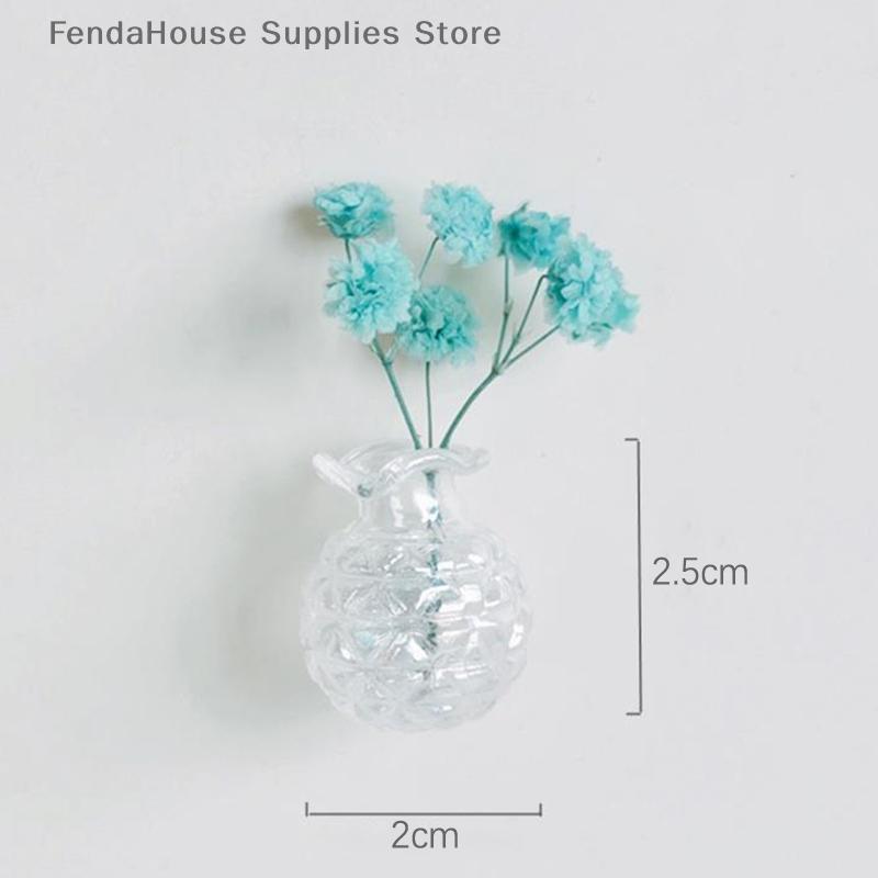 Mini-Glasvase Kühlschrankmagnet DIY Porzellanvase Blumen Kühlschrank-Nachrichtenaufkleber Pflanzenmagnet Grünes Geschenk Küche
