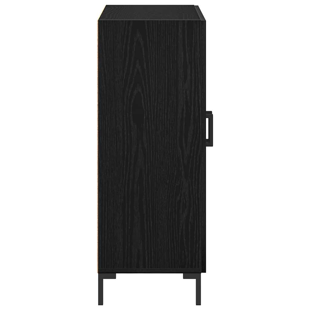 Sideboard in Black Oak Look 69.5 x 34 x 90 cm Engineered Wood
