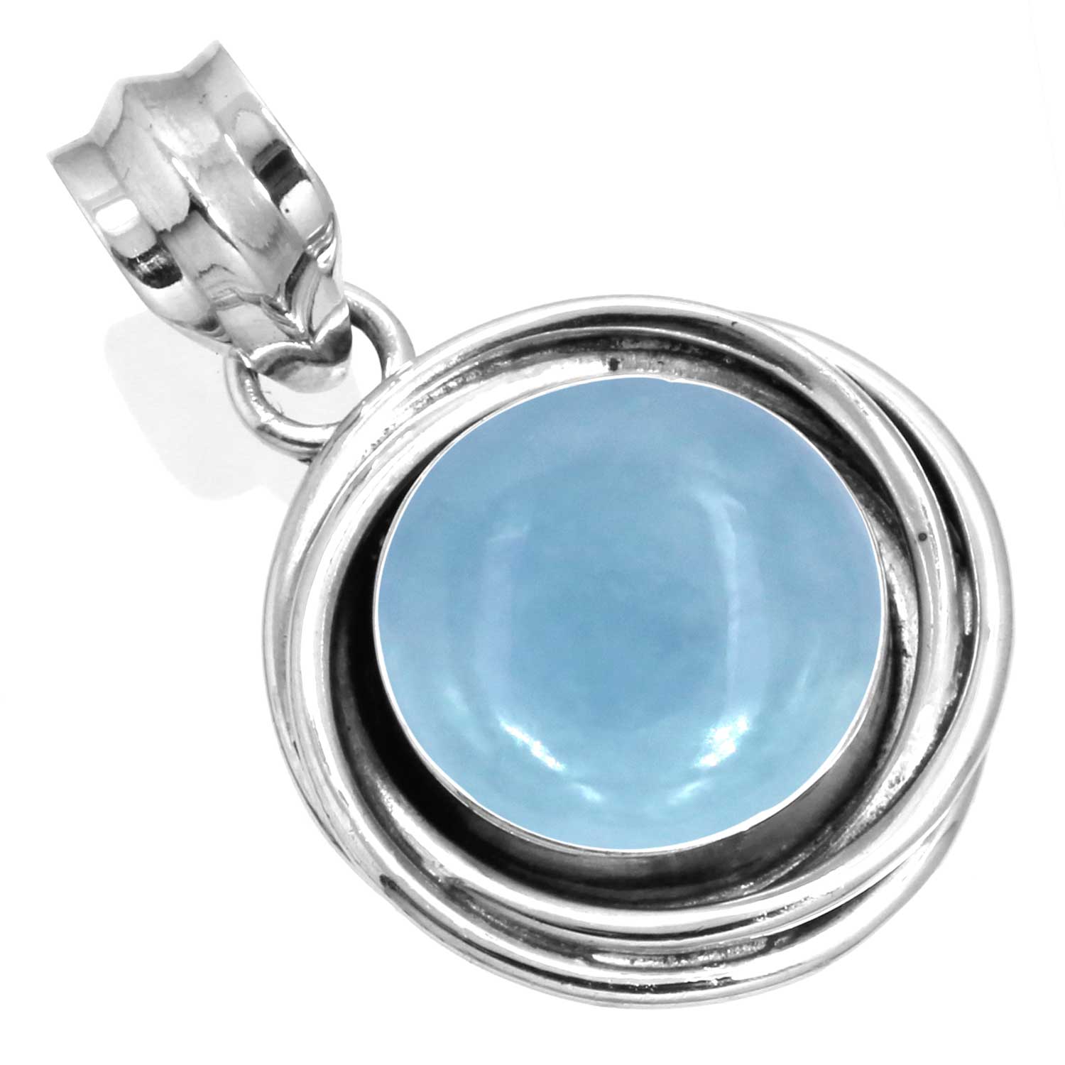 

925 Sterling Silver Pendant Women Gemstone Handmade Jewelry Christmas Gift Amazonite Angelite Blue Opal Botswana Agate Mohave Azurite Chrysocolla