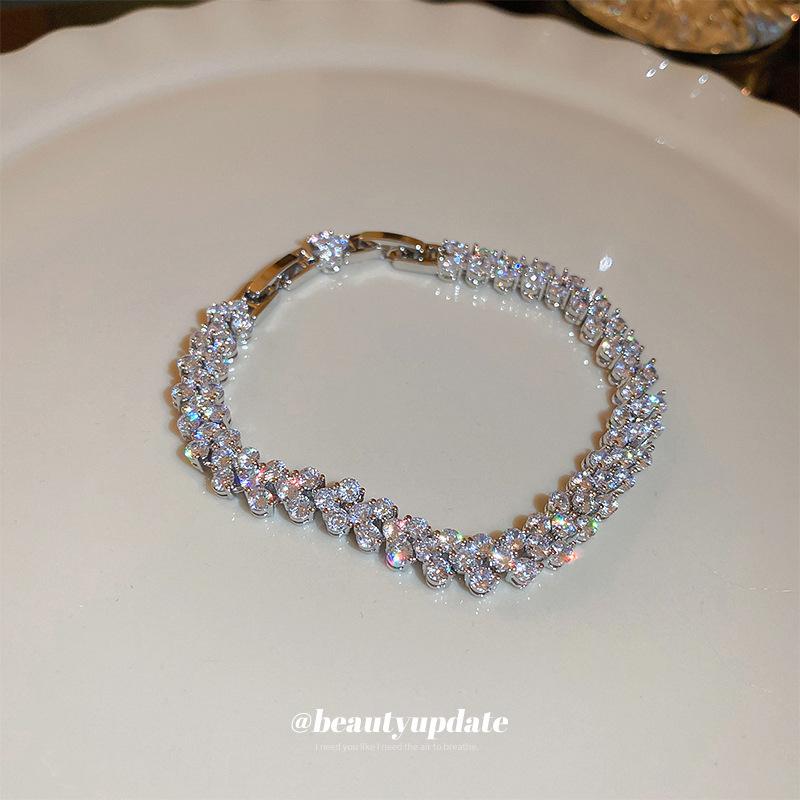 New Super Flash Zircon Splicing Buckle Bracelet Fashion Temperament Bracelet Versatile Jewelry Women