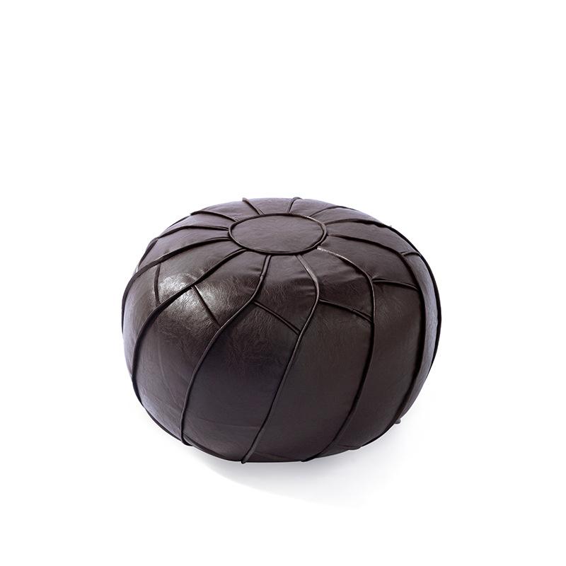 Unstuffed Cushion Cover PU Leather Ottoman Cover Storage Stool Pouf Cover Minimalist Nordic Style Moroccan Pouf Without Fillings
