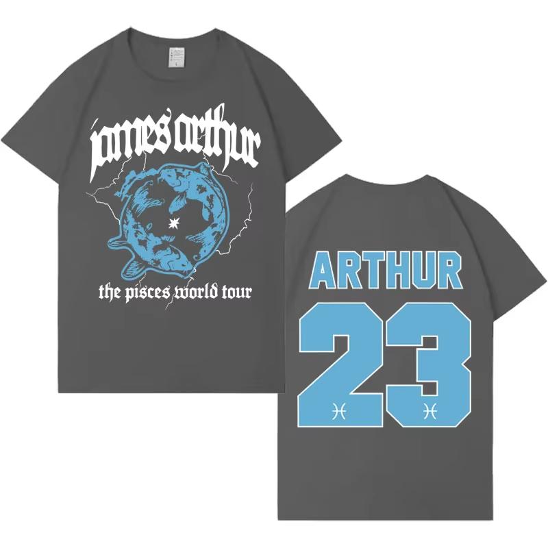 Singer James Arthur Mens T Shirt The Pisces World Tour 2026 Casual Fashion summer TShirts Men Hip Hop Harajuku Short Sleeve