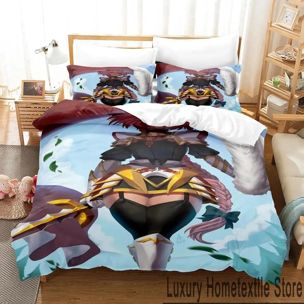 Bekvämt Anime-tryckt påslakan med örngott King Queen Twin Storlekar för Pojkar Flickor och Barn