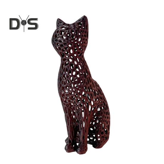 

Полая статуэтка кошки, коллекционная 3D-печатная фигурка кошки, украшение для домашнего офиса, настольный котенок, рождественский подарок для любителей кошек S красный/чёрный