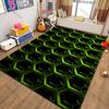 Fluorescent Green Crystal Geometric Future Carpet Living Room Bedroom Entrance Door Mat , Sofa, Home Decor Mat, Picnic Rug Gift