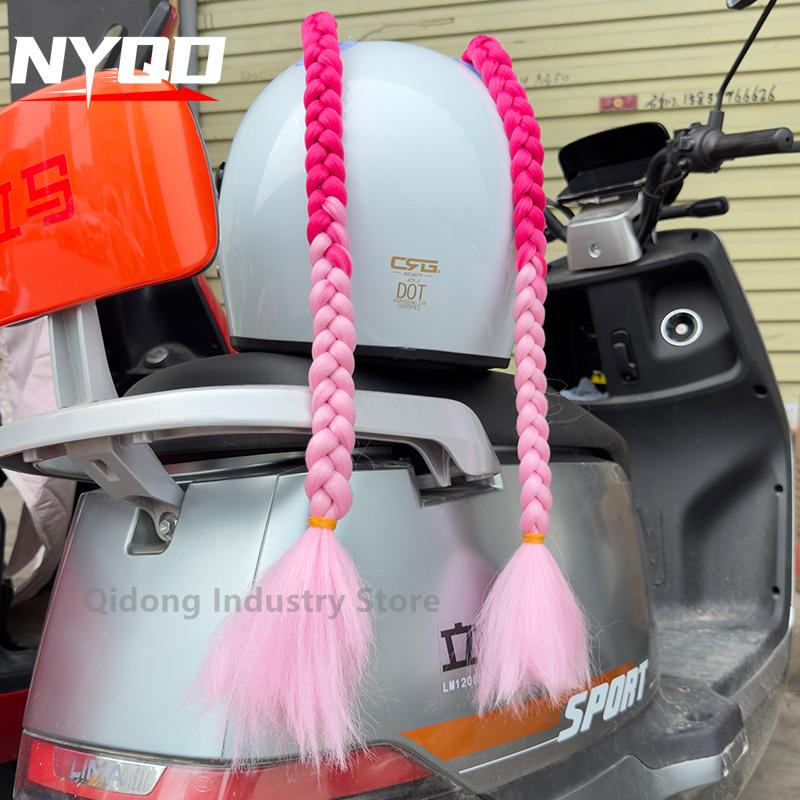 

1 Pair Punk Style Motorcycle Helmet Dreadlocks famels Helmet Dreadlocks Ponytail Braid Motocross Bicycle Helmets red Hair Decor роза розовый