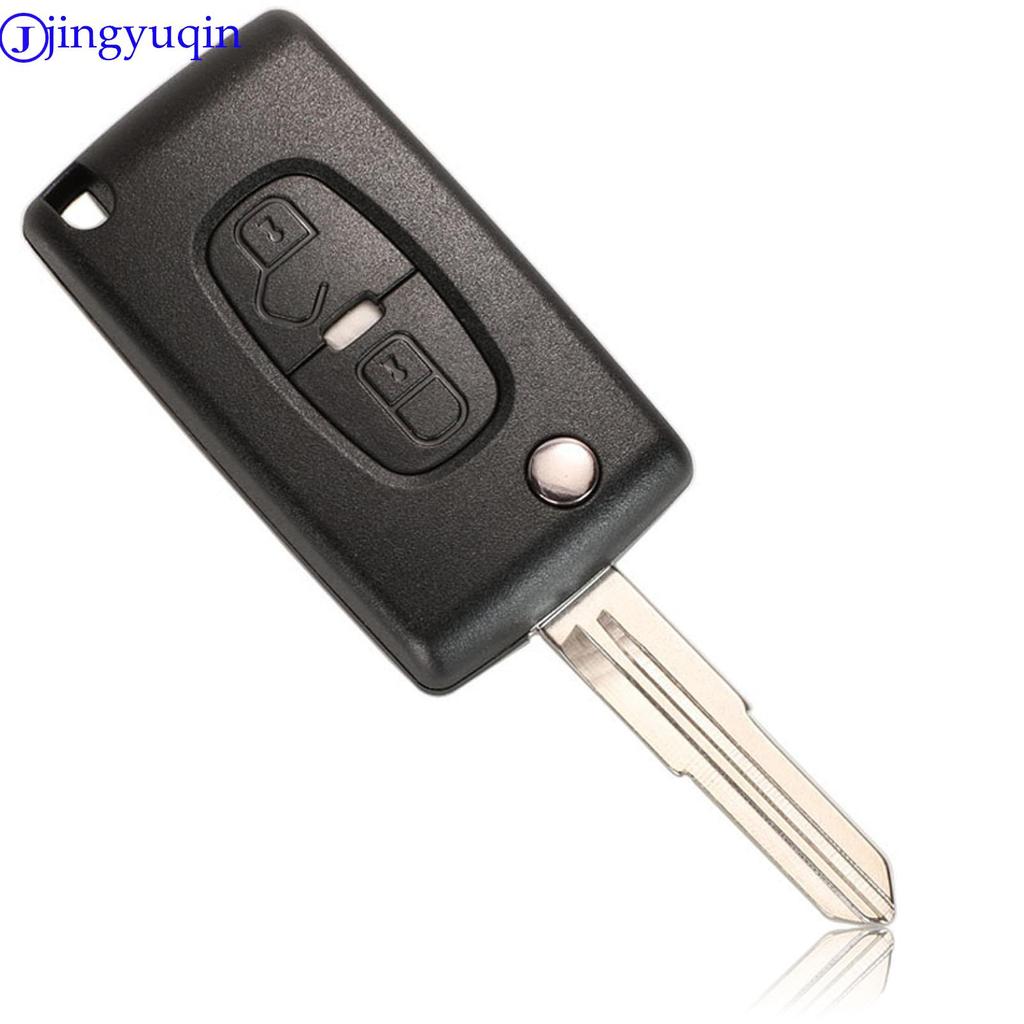Jingyuqin 2 Buttons Remote Car Key Shell Case For Peugeot 4007 ET 4008 Citroen C-Crosser C4 Aircross Fob MIT-11R Blade