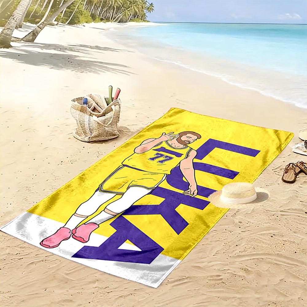 Basketball Player Yellow Towel Beach Towel Quick-drying for Travel Outdoor Sports Jogging Beach and Swimming