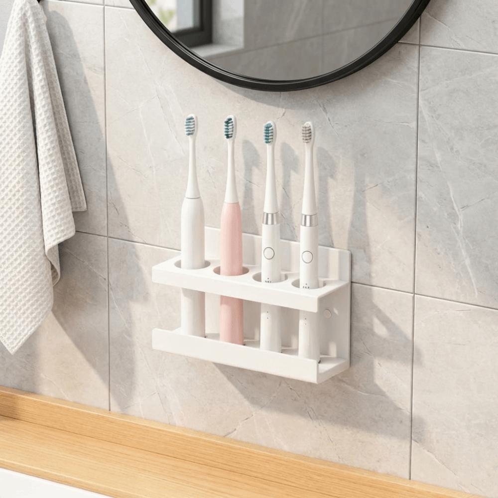 Wall Mounted Electric Toothbrush Stand Space Saving Storage Rack for Bathroom