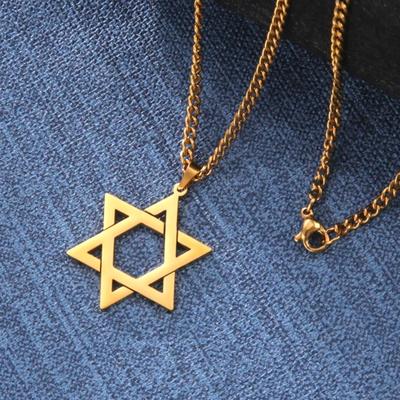 Star of David Pendant Necklace for Women Men Hexagram Cross Menorah Triskeles Je Jewelry Stainless Steel Choker Amulet Gift