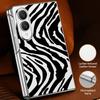 Fashion Striped Duck Heart Case For Samsung Galaxy Z Fold 8 Ultra 7 6 5 4 Z Fold8 Fold7 Fold6 Fold5 Luxury Plating Leather Skin Phone Cover