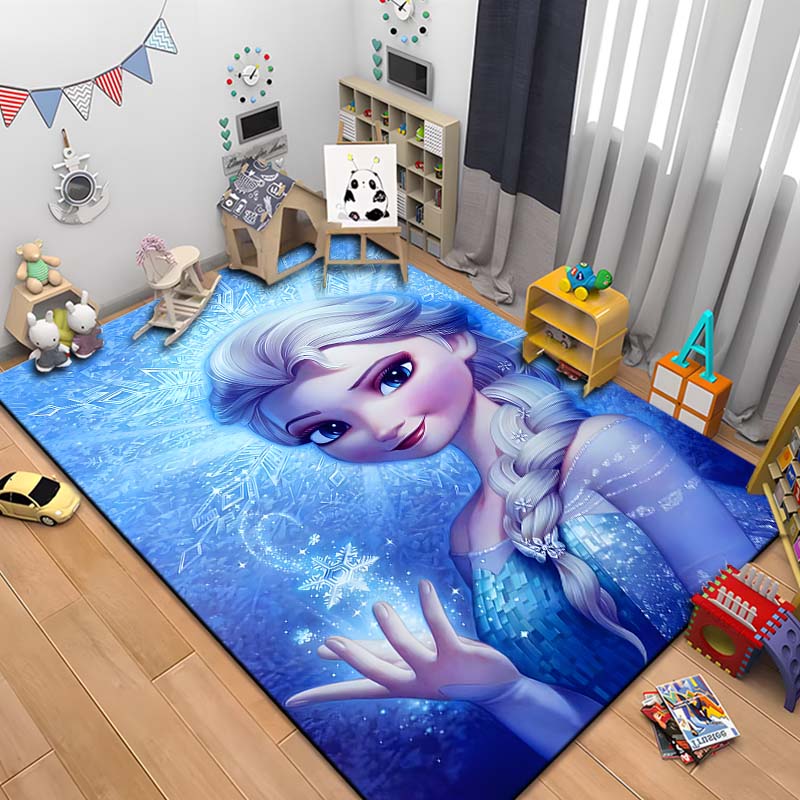 Snow Queen Frozen Elsa HD Printed Large Area Rug Carpet for Living Room Cartoon Children's Bedroom Sofa Doormat Floor Rug Gift